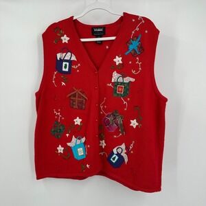 Designer Originals Womens‎ Ugly Christmas Sweater Vest Size 2X Holiday Festive